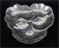 Sterling silver 7" leaf dish, No. X101