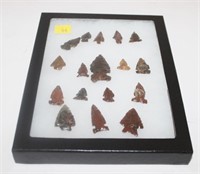 Lot, bird stone Indian arrowheads, 17 pcs.