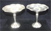 2- Sterling silver weighted 6.5" compotes