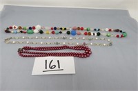 16" MULTI STRAND BEADED NECKLACE W/STERLING