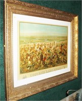 28" x 40" print, "Custer's Last Fight," in gold