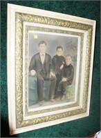 20" x 16" print of 3 boys in vintage frame