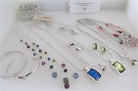 LOT OF NECKLACES, EARRINGS, BRACELETS ETC.