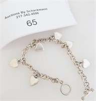 925 STERLING HEART BRACELET...7.5"