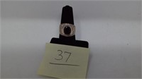 STERLING GARNET SIZE 7 1/2 RING