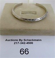 NATIVE AMERICAN STERLING ENGRAVED CUFF BRACELET