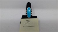 STRLING & TURQUOISE SIZE 8 RING
