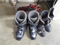2 pair ski boots (size 9 & 11?)