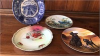 Collection of decorative plates including vintage