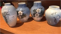 Lot of 4 Royal Copenhagen Denmark vases