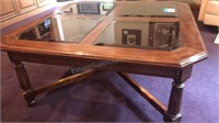 Wood ^ glass coffee table 38” x 17”