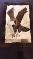 48” x 32” Plush Eagle Rubber lined rug