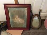 Mirrored Horse Collar & Framed Child Picture
