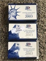 Three 2003 State Quarter Proof Sets