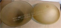 (2) 18" Amber Glass Dome Shades