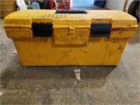 Popular Mechanics tool box with several small