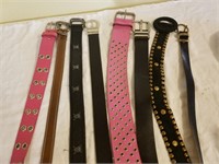 Lot of 8 womens belts, ranging in sizes from