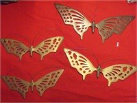 4 Brass Butterflies