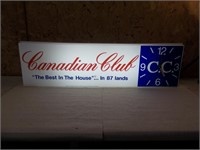Vintage Canadian Club Lighted Clock