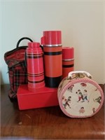 VINTAGE PLAID THERMOS AND LUNCH BOX
