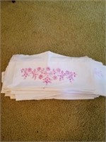 4 SETS OF EMBROIDERY PILLOW CASES/ SOME SINGLES
