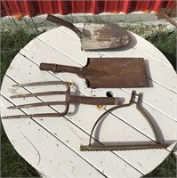 Lot of Rusty Old Yard / Farm Tools