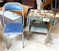 Metal Typewriter Table & Chair