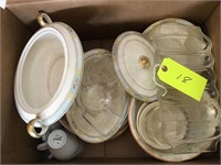 Box of KT & K China w/misc. other glassware