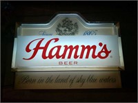 Vintage Hamm's beer sign with changeable display