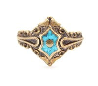S.W. / N.A. Turquoise Foliated Ring