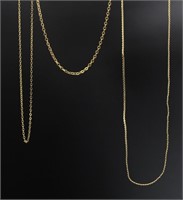 3 Various Styled Gold Tone Petite Necklaces