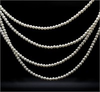 Theatrical LONG Fine Lady’s Faux Pearl Necklace