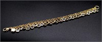 Gold Tone & Faux Gem Belly Dancer Bracelet