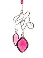 Faux Pink Gem Abstract Pendant Necklace