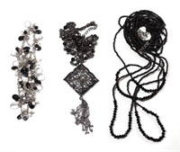 3 Dark Lady Evening Wear Costume Necklaces