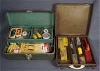 2 Vintage Fishing Tackle Boxes and Fishing Tackle