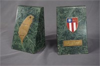 Vietnam Service Green Marble Bookends