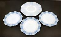 * Four Nice Pattern Monax Plates - 1 Large, 3