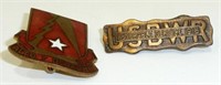 Two WWI Pins - One is 1918, Both Marked on Back