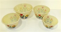 * Four Stacked Bowls - All Marked Fire King, Real