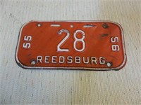 1955 - 56 Bicycle License Plate - Reedsburg