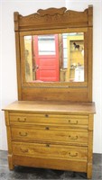 Antique Oak Eastlake Dresser with Mirror