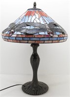 Reproduction Tiffany Style Leaded Stain Glass Lamp