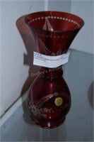 8" German crystal cut to clear vase