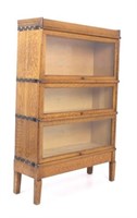 Oak Macey Three Section Barrister/ Lawyer Bookcase