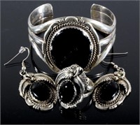 R. Kelly Navajo Sterling & Black Onyx Jewelry Set