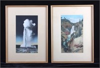 Haynes Yellowstone Hand Tinted Photographs