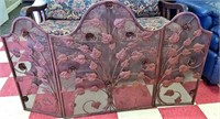Wrought Iron Fireplace Screen - Roses