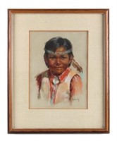 Original Arlene Hooker Fay Indian Boy Painting