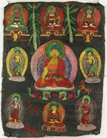 Tibetan Tangka Painting on Canvas